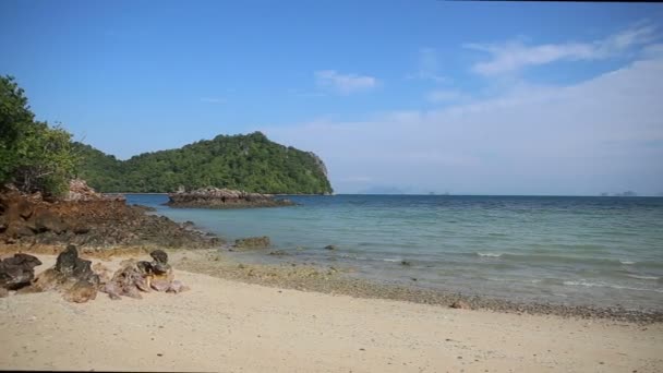 Île tropicale en mer azur en Thaïlande — Video