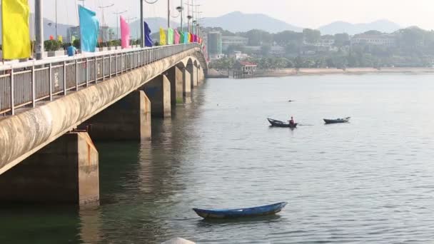 Panorama de la ciudad turística de mar y vietnamita — Vídeo de stock