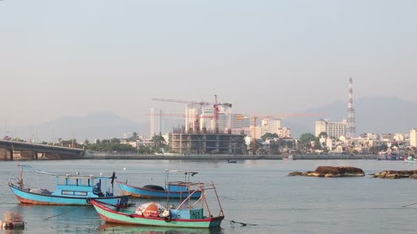 Barche da pesca vietnamite — Video Stock