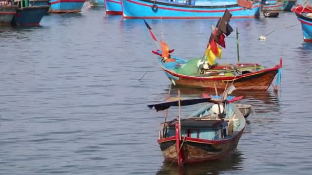 Vietnamese fishing boats — Stock Video