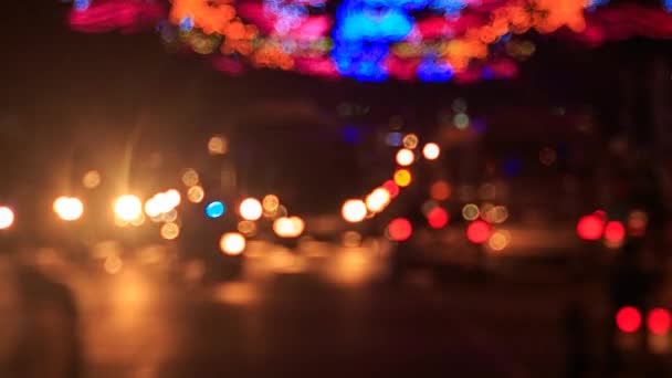 Carros embaçados luzes — Vídeo de Stock