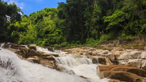 Cascada en selva tropical — Vídeos de Stock