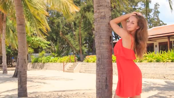 Belle femme sur la plage — Video