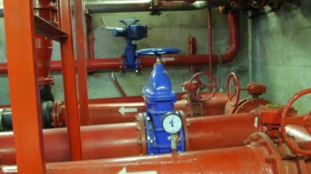 Pipe in the fire pumping station — Stock Footage Pipe in the fire pumping station Video Clip