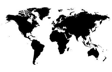 siluet Dünya Mapillustration
