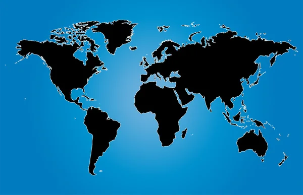 Blue world maps vector illustration with country borders — Stockvector