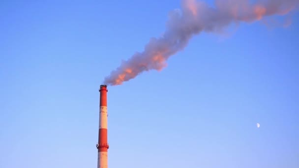 Tubería de la planta con humo Stock Video — Vídeos de Stock
