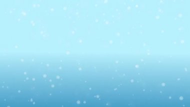 Mavi arkaplanda kar yağışı 2d animasyon, yüksek çözünürlüklü düşen kar animasyonu