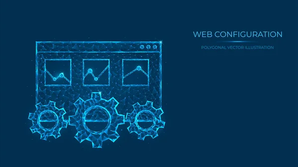 Ilustração Vectorial Poligonal Abstracta Configuração Web Conceito Poli Baixo Página — Vetor de Stock