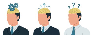 Beyin ve iş dünyasının kavramsal temsili. İnsan beyni işi konsepti. Düşünme işi