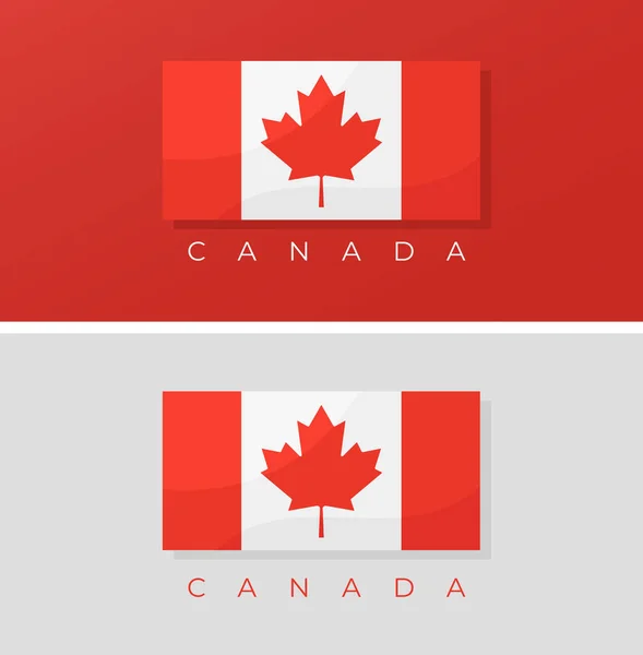 Bandera Canadá Aislada Sobre Fondo Rojo Blanco Ilustración Vectorial — Archivo Imágenes Vectoriales