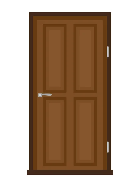 Ilustración Vectorial Una Puerta Madera Moderna Sobre Fondo Blanco — Vector de stock