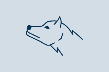 Görkemli bir kurdun modern logosu..