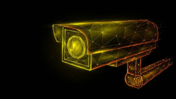 Διάνυσμα Πολυγωνική Απεικόνιση Της Κάμερας Ασφαλείας Cctv Κάμερα Σύστημα Παρακολούθησης — Διανυσματικό Αρχείο