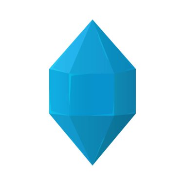 Beyaz arkaplanda izole edilmiş mavi kristal vektör çizgi filmi