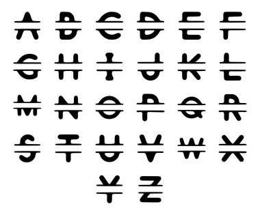 Harf adı monogram seti. Vektör tipografi karalama tasarımı