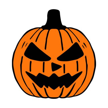 Çılgın Jack O Fener el çizimi sanat, Cadılar Bayramı balkabağı izole