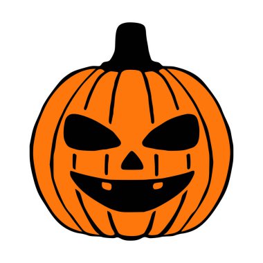 Mutlu Jack O Fener el çizimi sanat, Cadılar Bayramı balkabağı izole