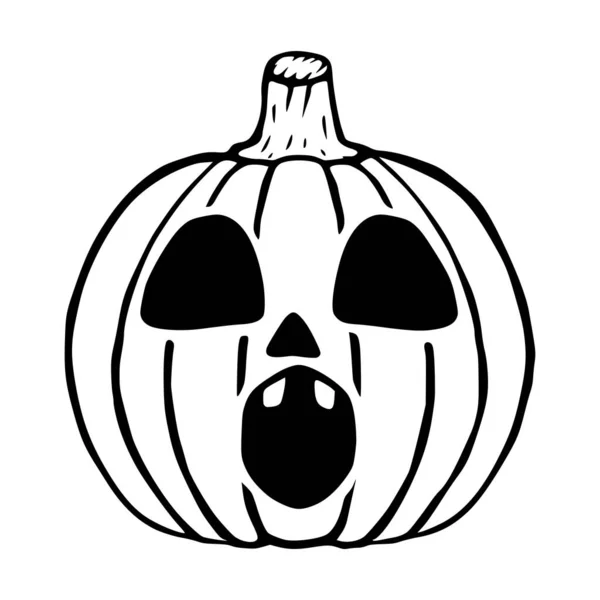 Surpris Jack Lanterne Icône Glyphe Citrouille Halloween Isolé — Image vectorielle