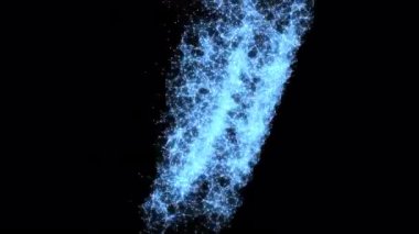 Bir robotun kafasının monte edildiği döngü animasyonu, çizgiler ve noktalardan oluşturulan ticari robotik hareket grafikleri, 4K çözünürlük. AI Oluşturulmamış.