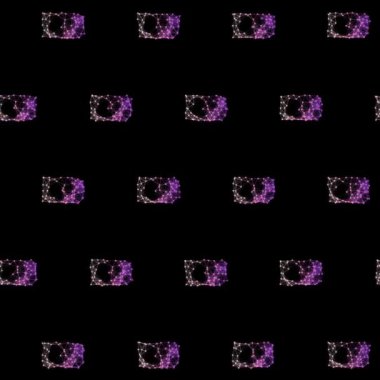 Karanlık Arkaplan 4K üzerinde Neon Geometrik Dikdörtgen Deseni Soyut Mor Pembe Kusursuz Döngü Hareketi Arkaplanı, 1: 1 Kare Video
