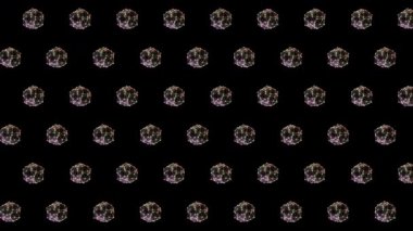 Karanlık Arkaplanda Ilık Işıldayan Geometrik Altıgen Kalıbı Soyut Portakal Pembesinin Kusursuz Döngüsüz Arkaplanı, 4K Video