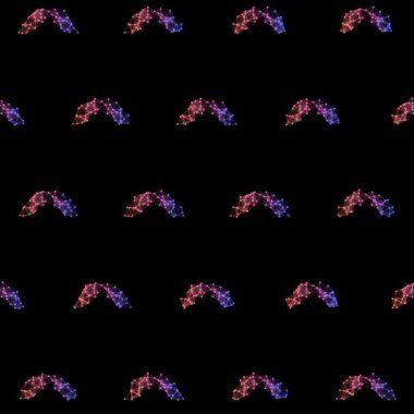 Karanlık Arkaplan Animasyon Pembe Portakal Parlayan Pembe Parlak Döngüsüz Döngü Arkaplanı üzerinde Neon Geometrik Kemer Deseni, 1: 1 Kare Video