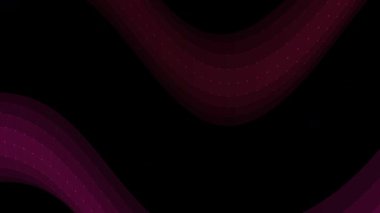 Siyah Arkaplanda Koyu Kırmızı Magenta Dalga Kalıbı, Çizimsiz Animasyon Grafikleri, 4K
