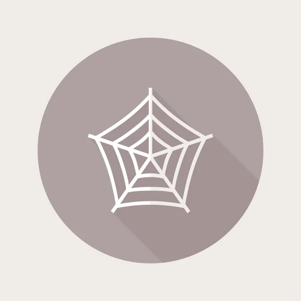 Ícone de web de aranha de design plano com sombra longa — Vetor de Stock