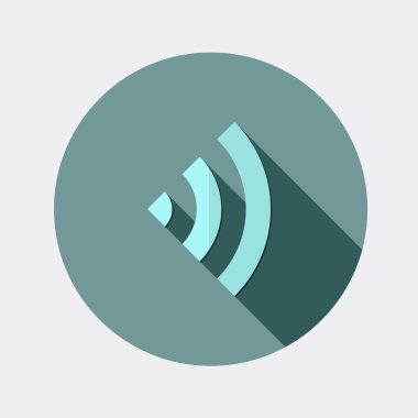 Uzun gölge ile düz tasarım kablosuz simgesi simgesi