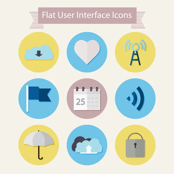 Iconos planos modernos para la interfaz de usuario 1 Ilustración de stock