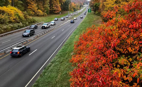 New Canaan Usa Oktober 2020 Herfst Kleuren Rond Merritt Parkway — Stockfoto