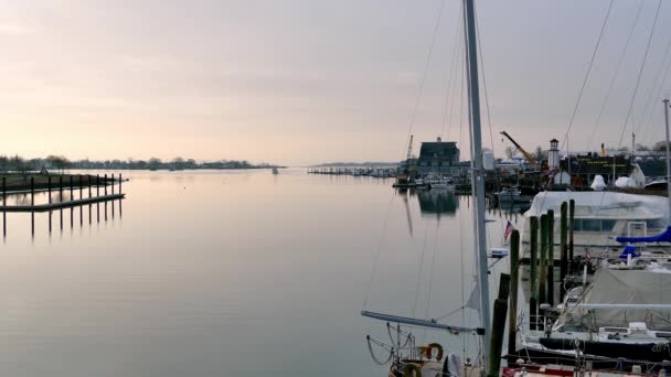 Norwalk Estados Unidos Abril 2021 Vista Por Mañana Desde Puente — Vídeo de stock