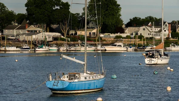 Norwalk Usa June 2021 Evening Lighs Boats View Veterans Park — Stock Photo, Image