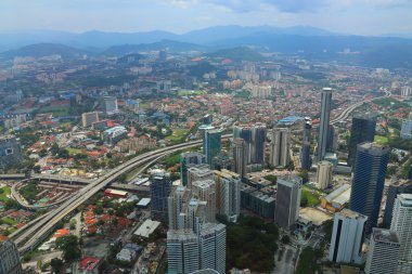 Kuala Lumpur üst kattan Petronas kuş görünümü