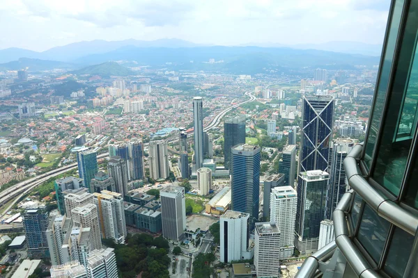 City view from the top floor of Petronas Twin Towers, Malaysia, Asia — Stock Photo, Image