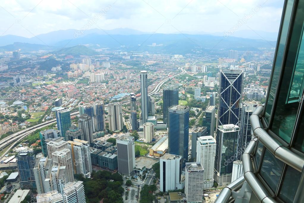 City View From The Top Floor Of Petronas Twin Towers Malaysia