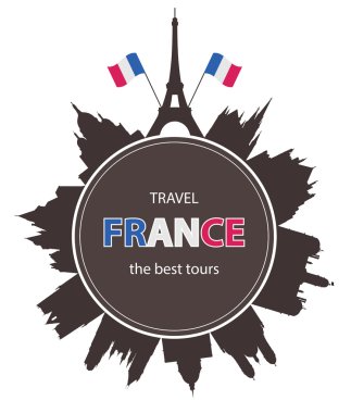 Fransa. Siyah siluet eski Fransız mimarisi.