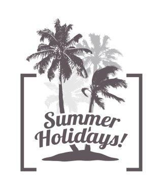 Tropikal palmiye afiş turizm.