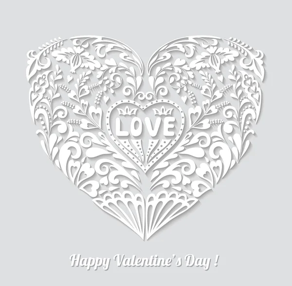 Valentine's Day Greeting Card. Romantic Vector Background with a Heart. — Stock Vector