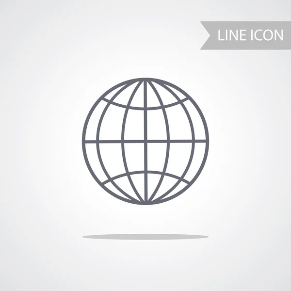 Conceptual line icon of globe. — Stock Vector