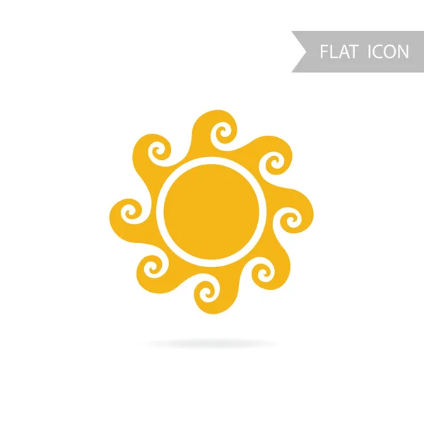 태양 아이콘 및 흰색 배경에 고립 된 디자인 요소. — 스톡 벡터