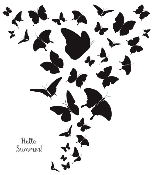 Plantilla abstracta con mariposas para la moda y la postal . — Vector de stock