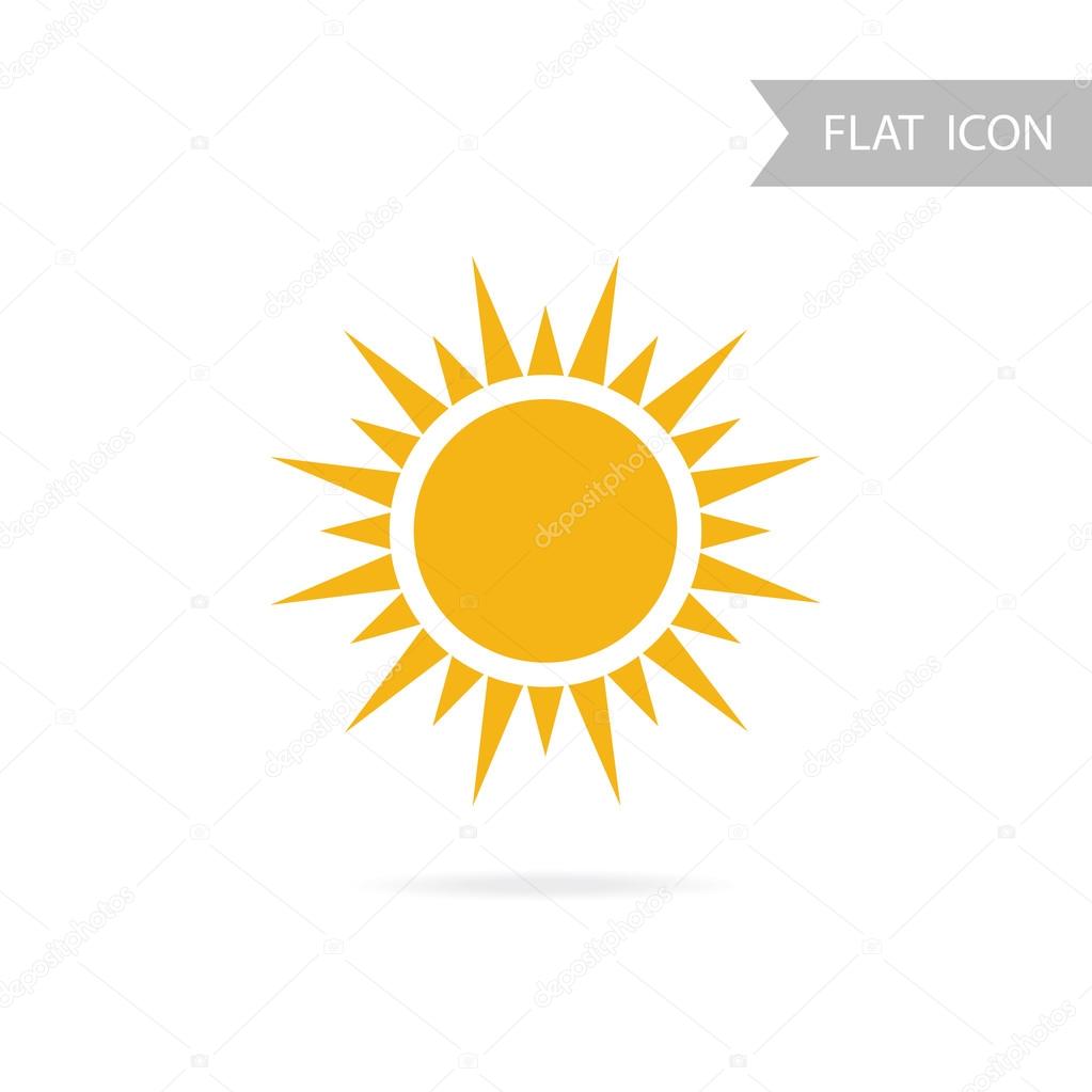 Sun Icon and Design Element isolated on White Background.
