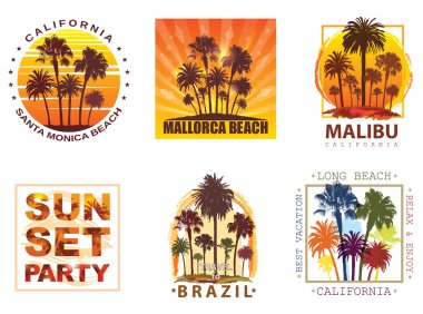 Exotic Travel Backgrounds with Palm Trees clipart