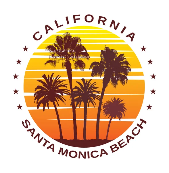 Reis achtergrond voor Santa Monica, California. — Stockvector