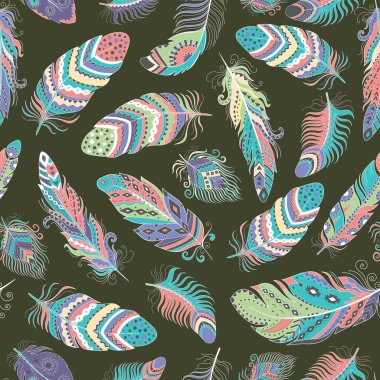 Tüyler Boho Seamless Modeli.