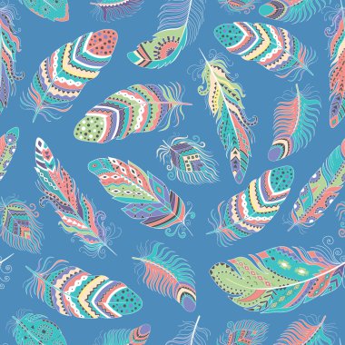 Tüyler Boho Seamless Modeli.