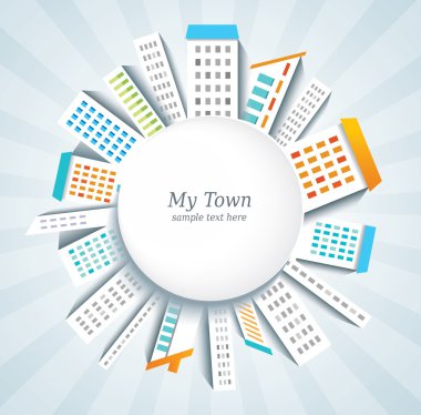 Kentsel peyzaj ile çerçeve.