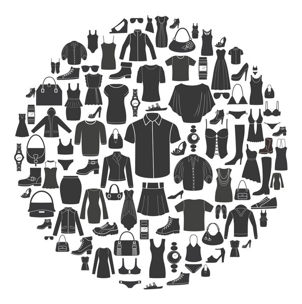 Набор икон женской и мужской одежды. Аксессуары
.